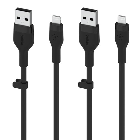 Belkin BoostCharge Flex Silicone USB Type A to Lightning Cable (1M/3.3FT), MFi Certified Charging Cable for iPhone 13, 12, 11, Pro, Max, Mini, SE,...