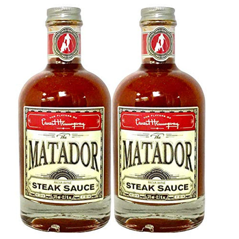 Flavors of Ernest Hemingway Sauces, Matador Steak Sauce, 12ozs, 2 Pack, Gluten Free, No MSG, No HFCS...