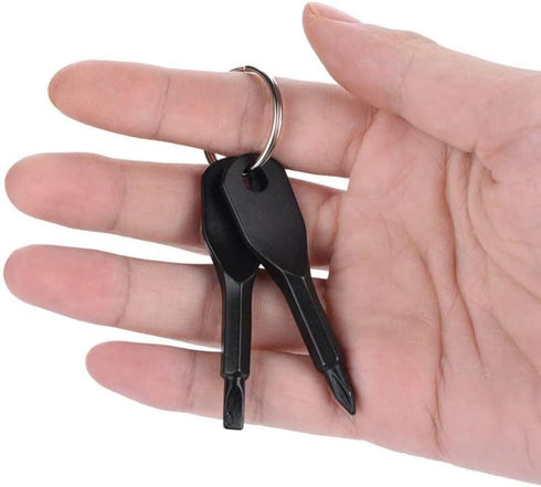 8Pcs Portable Keychain Screwdriver Set, Mini Pocket Key Chain Phillips Slotted Head Screwdriver with Key Ring, EDC Outdoors Travel Multifunction R...