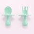 Elli&Nooli Baby Led Weaning Spoon & Fork Set - Mint Toddler Spoons & Forks - Ergonomic Grip Handles - Dishwasher Safe & Easy to Clean - Baby Feedi...