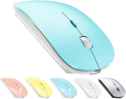 ZERU Bluetooth Mouse Rechargeable Wireless Mouse for MacBook Pro,Bluetooth Wireless Mouse for Laptop PC Computer (BT Blue)...