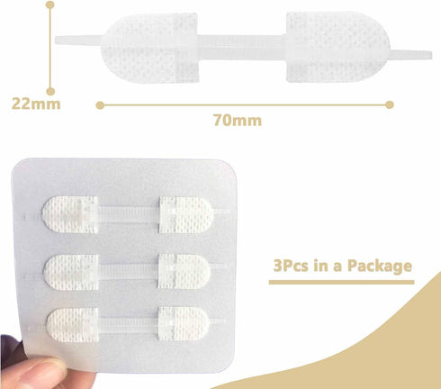 Emergency Wound Closures Adhesive Bandages, Zip Stitch Stickers for Camping, Survival & Household Gear, 3 Pcs (70 * 22mm, White)...
