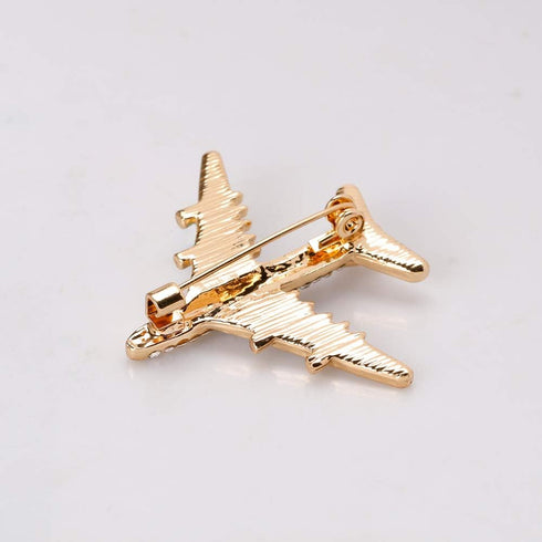 YAZILIND Rhinestone Aircraft Airplane Brooch Pins Women Breastpin Corsage Girls Jewelry Gift...