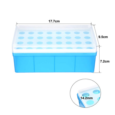 uxcell Tube Rack Polypropylene 32-Well Blue for 5ml...