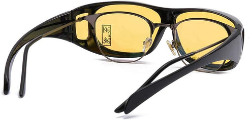 2PCS Unisex Prescription Glasses Optic HD Night Day Driving Wrap Around Anti Glare Sunglasses...