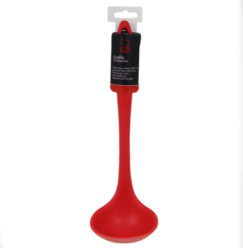 Chef Craft Premium Silicone Cooking Ladle, 11.25 inch, Red...