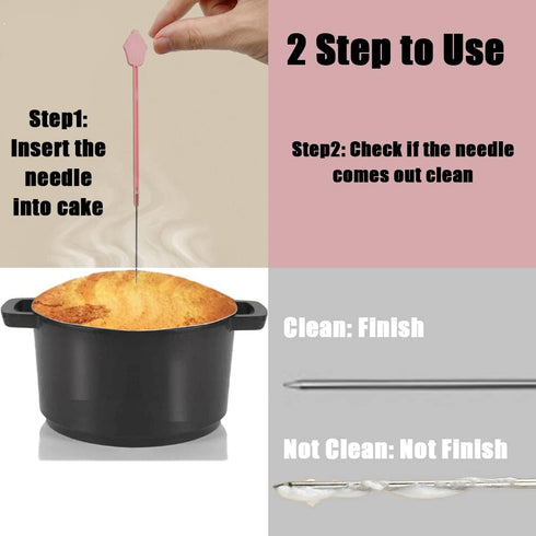 Foldable Cake Tester for Baking Doneness Stainless Steel Needle Stick, Safe to Use, Folding Pasta Muffin Bread Tester, Baking Accessory...