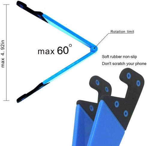 Portable Cell Phone Stand for Desk, Foldable Pocket Travel Mobile Phone Holder, Upgrade Universal V Smartphone Kickstand Mount Compatible with iPh...