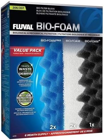 Fluval 206/207 Bio Foam Value Pack, Replacement Aquarium Filter Media...
