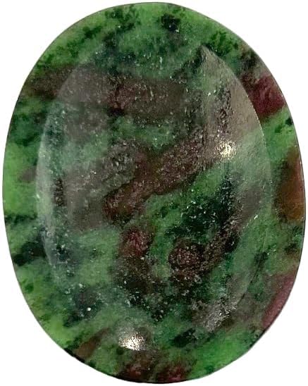 crystalmiracle Ruby in Zoisite 1.5 Inches Worry Stone Crystal Healing Reiki Feng Shui Thumbstone Pocket Stone Handcrafted...