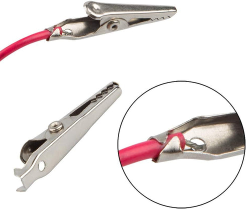 60 Pack 1.4''/35mm Silver Tone Alligator Clips,DanziX Crocodile Silver Tone Nickel Plated Electric Test Clamps with Red/Black Protective Insulatio...
