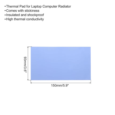 MECCANIXITY Thermal Pad 3.6W/m.K Insulated Heat Resistant High Temperature Resistant Silicone Cooling Pads 150x93x1mm for Laptop Computer Radiator...