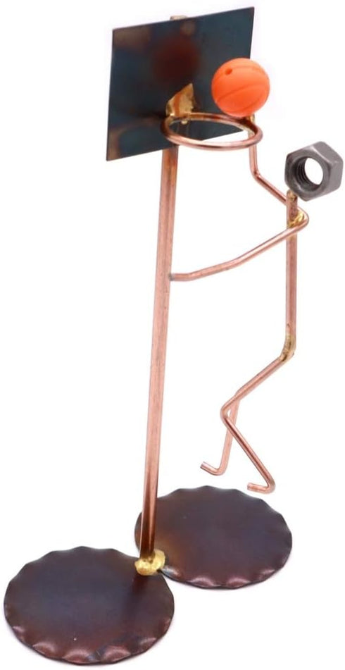 Basketball Lay Up Collectible Handmade Metal Art Figurine, Desk Accessories, Trophy, Boss Gift, Office Décor, Business Professional, Sports...