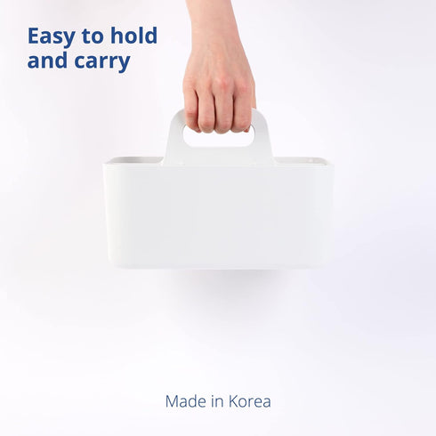 BLUE GINKGO Multipurpose Caddy Organizer - Stackable Plastic Caddy with Handle | Desk, Makeup, Dorm Caddy, Classroom Art Organizers (Made in Korea...