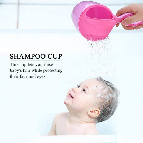 Baby Shampoo Cup with Handle, Cute Kid Wash Hair Bathing Flusher Rinse Cup Protection Eye for Infant Toddler Children(Pink)...