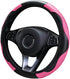 Car Steering Wheel Cover, Universal Microfiber Leather Elastic Carbon Fiber 15 inch Breathable Anti-Slip Steering Wheel Protector for Men Women,Pi...