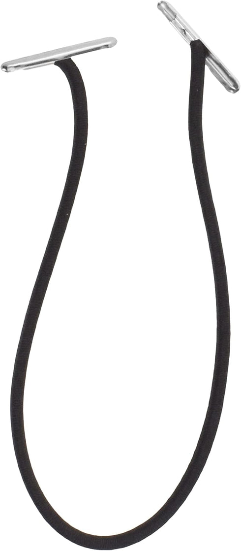 Mandala Crafts Black Barbed Elastic Barbed Cord - 50 Round 9” Craft Elastic Party Hats Elastics Cord with Metal Ends for Elastic Mask Strings Menu...