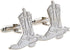 Cowboy Boot Stirrups Pair Cufflinks in a Presentation Gift Box & Polishing Cloth...