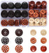 Assorted Round Wood Wooden Buttons Black Brown Beige 4 Hole Mixed Sewing Art DIY Craft Supplies Kits with Box 118pcs...