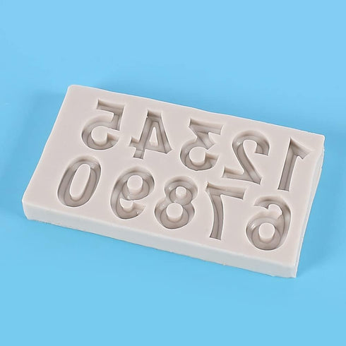Gray Silicone Fondant Molds 3D Number 0-9 Fondant Chocolate Baking Molds For Cake Decorating Cupcake Topper Candy Chocolate Gum Paste Polymer Clay...