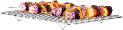 Restaurantware Met Lux 8.5 x 12 Inch Wire Baking Rack 1 Heavy-Duty Oven Wire Rack - Fits Quarter Size Sheet Pan Dishwashable Stainless Steel Cooli...