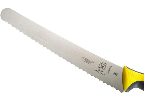 Mercer Culinary Millennia Colors Bread Knife, 10-Inch Wavy Edge Wide, Yellow...