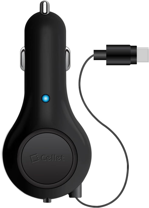 Cellet Retractable iPhone 15 Car Charger, Samsung Galaxy Smartphone, Google Pixel Smartphone Car Charger (Type-C 15 WATT)......