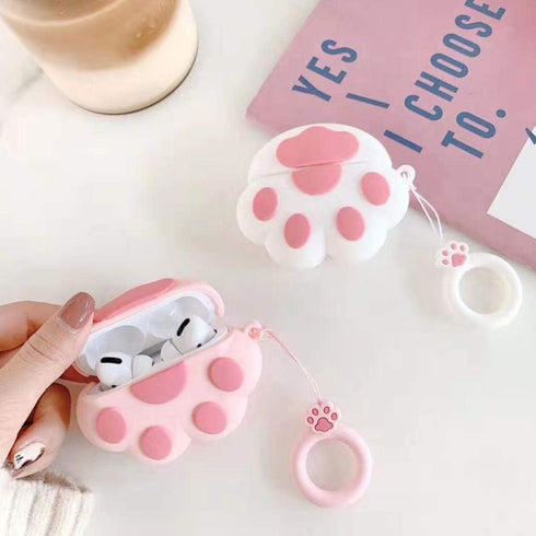 Compatible with Cat Paw AirPods Case 1/2, Women Protective Silicone Skin for AirPod Case Cat Paw, Funny Kawaii Cute Fashion Cartoon 3D Cover for A...