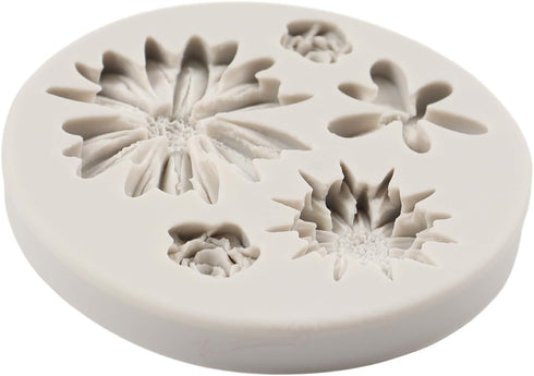 Chrysanthemum Flower Silicone Mold Daisy Flower Fondant Molds for Flower Cake Decoration Cupcake Topper Chocolate Candy Polymer Clay Gum Paste...