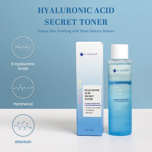 KSECRET Hyaluronic Acid Toner, 5.07fl.oz / 150ml | Korean Skincare | alcohol free hydrating toner for all skin types with 6 types hyaluronic acid,...