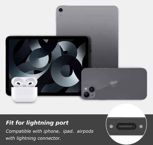 12PACK Lightning Anti Dust Plug with Easy-Grip Tab Compatible with iPhone 14,14 Pro Max,iPhone 13,13 Pro Max,12,11,11 Pro,X,XS,XR,8,7,iPhone Charg...