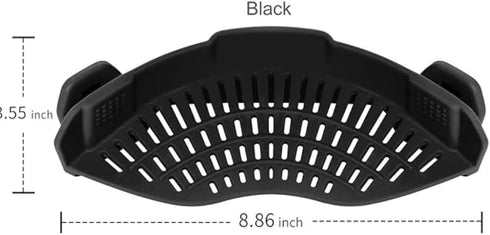 Clip On Silicone Strainer for Pots and Pans, Pasta Strainer, Food Strainer for Meat, Vegetables, Fruit, Gray, Fits all, Stain1...