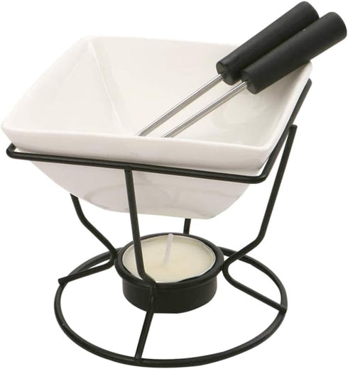 YARNOW 1 Set of Ceramic Butter Warmer Fondue Pot with Tealight Candle Chocolate Melt Pot Butter Cheese Melt Hot Pot for Cheese Chocolate...