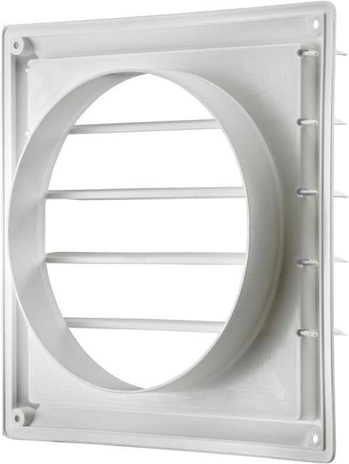 Lambro Industries, Inc.-8" White Plastic Louver Vent (Price Per Piece). Item #363W, outside dimensions are 10.875" x 10.875"....