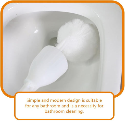 Abaodam Toilet Brush Cleaners White Soft Toilet Bowl Brush Mop Toilet Scrubber with Long Handle for Bathroom Accessories Toilet Scrubber Cleaning ...