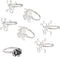 PH PandaHall 6PCS Claw Ring Blank, 3 Style Adjustable Ring Blank Ring Base Setting Twist Wrap Finger Rings for Irregular Gemstone Setting Handmade...
