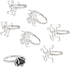 PH PandaHall 6PCS Claw Ring Blank, 3 Style Adjustable Ring Blank Ring Base Setting Twist Wrap Finger Rings for Irregular Gemstone Setting Handmade...