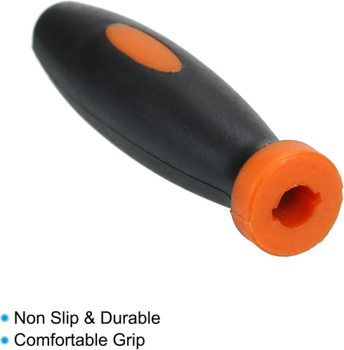 PATIKIL 2.4 Inch Rubber File Handle, 10 Pack File Cutting Tool File Round Handle Replacement Accessories for 0.2" Diameter Round Handle File, Oran...