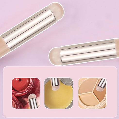 4 Pack Mini Lip Brush with Cover Portable Soft Angled Concealer Makeup Brush Applicator Travel Lip Film Oil Brush Cosmetic Tools for Lip Gloss Lip...