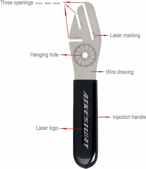 Rotor Truing Fork Bike Disc Alignment Tool Bicycle Brake Wrench,Bike Disc Brake Pad Adjustment Alignment Tool Gap Regulator,3 Slot Depths,Strong,E...