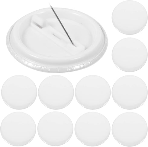 SEWACC Sublimation Keychain Blanks 20 Pcs Blank Button Making Supplies Round Badge Button Parts Metal Button Pin Badges for Button Maker Machine D...