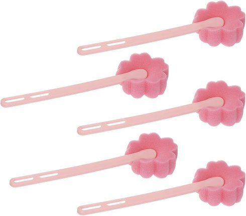 5Pcs Pink Sponge Bottle Brush 17cm Long Handle Flower Shaped Cleaning Brushes for Reusable Water Bottles Containers Glasses...