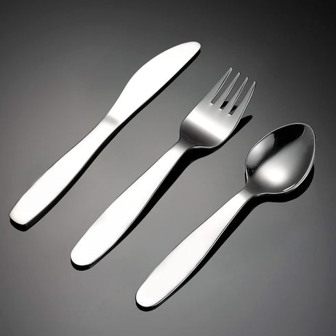 VANRA 3 Pieces Children Fork Spoon Knife Set with Travel Case for Lunch Box, 18/8 Stainless Steel Kids Silverware Flatware Set Kids Utensil Set fo...