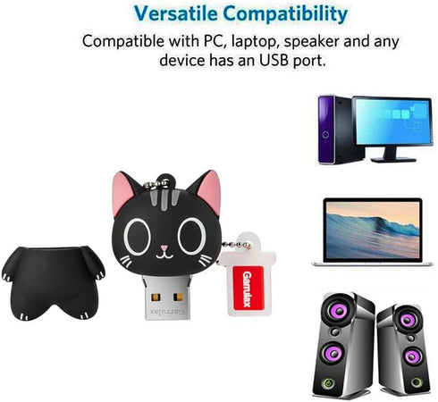 USB Flash Drive, 8GB / 16GB / 32GB / 64GB USB2.0 Cute Shape USB Memory Stick Date Storage Pendrive Thumb Drives Gift(32GB,Big Eye Cat)...
