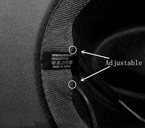 1PCS Black Classic Flat Top Blend Fedora Hat Brim Church Derby Cap for Unisex Men Women Head Circumference 22-22.8in...