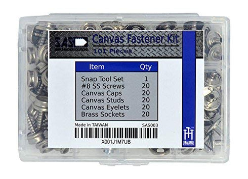 Canvas and Upholstery Boat Cover Snap Button Fastener Kit w/Installation Tool - 101 Pieces...