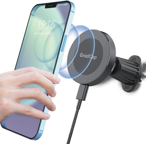 for MagSafe Car Mount Charger, Cradleless 15W Wireless Charger Magnetic Car Phone Holder for Air Vent - Never Fall Snap on Carmount Dedicated for ...