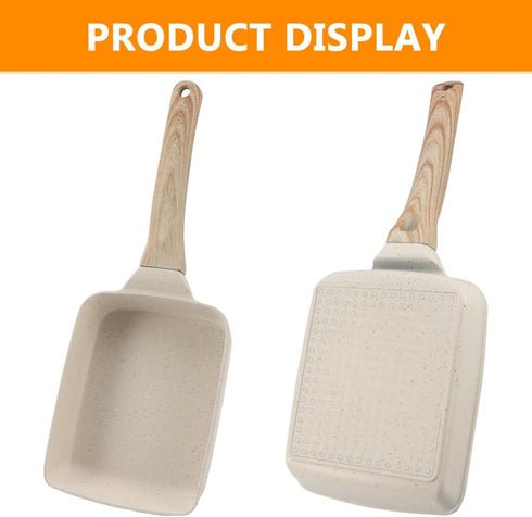 CALIDAKA Tamagoyaki Pan,Japanese Omelette Pan With Silicone Brush,Nonstick Tamagoyaki Pan,Rectangle Eg-g Roll Pan With Detachable An-ti Scalding H...