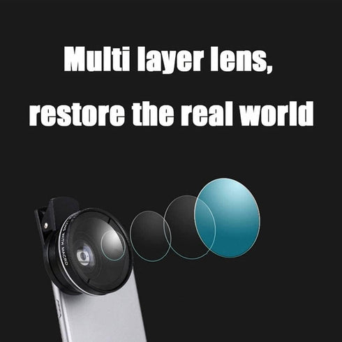 Mobile Phone Wide-Angle Lens 0.45X Mobile Phone Camera Lens Kit Macro Lens 12.5X Universal for iPhone Android Phone/Samsung/OnePlus and Most Smart...