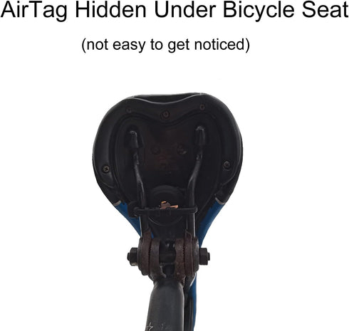 Bike Mount Holder Compatible with Airtag, Waterproof Elastic Silicone Attachment Loop, Easy Attach to Bicycle Reflector Hidden Under Seat, Black...